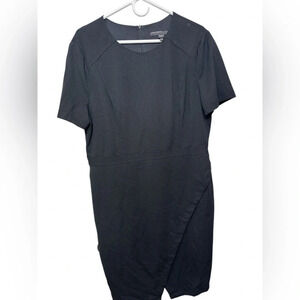 MAGGY LONDON SHORT SLEEVE DRAPED FLAP SHEATH DRESS NWT